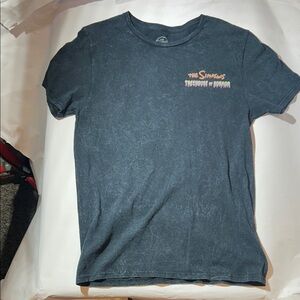 The Simpsons Treehouse of Horror Black Graphic Tee w/ Stonewash Effect